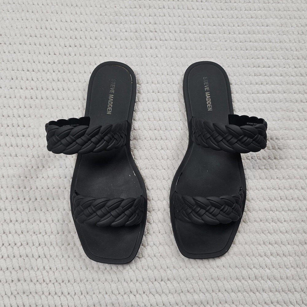 Steve Madden Black Braided Sandals